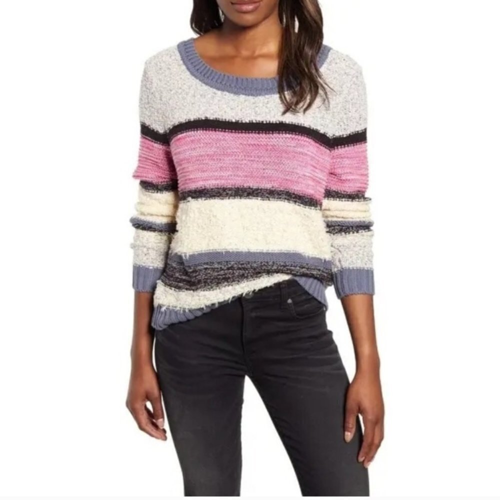 CASLON Marl Stripe Multicolor Pullover Knit Sweater